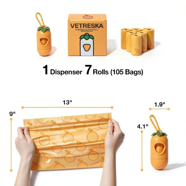 VETRESKA Dog Waste Bags Citrus Scented Eco Friendly-6