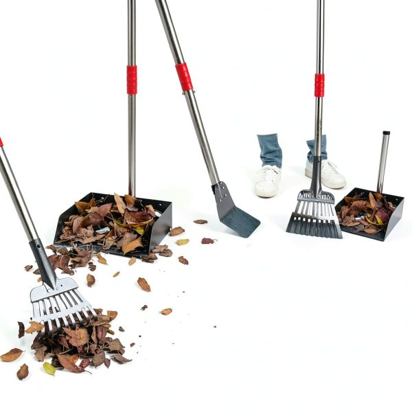 FUSBUNTY Metal Pooper Scooper Long Handle Stainless Steel-5