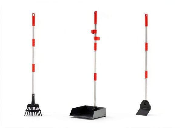 FUSBUNTY Metal Pooper Scooper Long Handle Stainless Steel-1