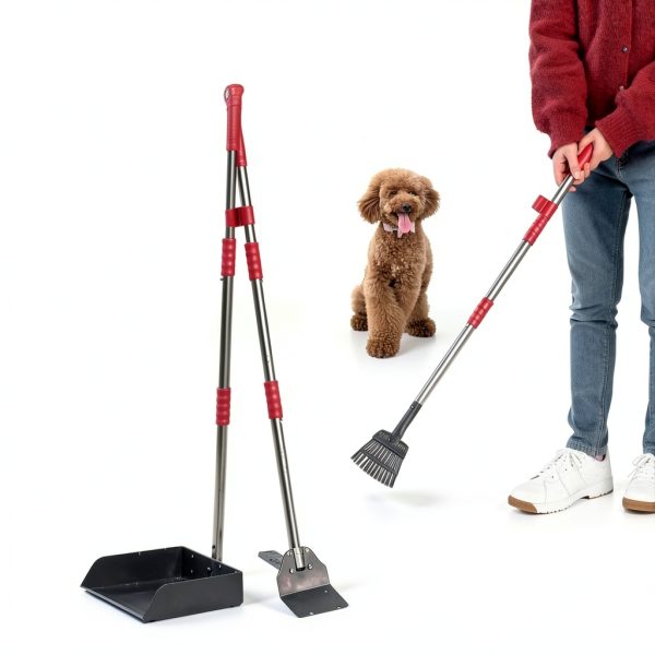 FUSBUNTY Metal Pooper Scooper Long Handle Stainless Steel-4