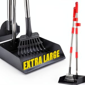 FUSBUNTY Metal Pooper Scooper Long Handle Stainless Steel-0