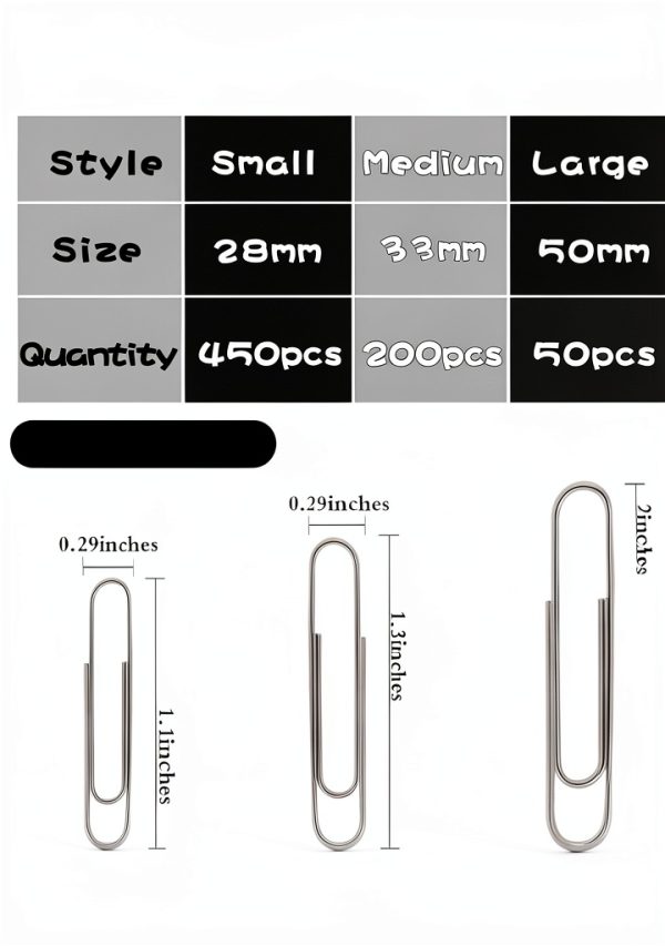Wakawaga Paper Clips Stainless Steel Office School Supplies-1