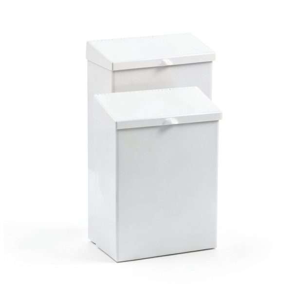 Hospeco GID-HOSND-1W ND-1W White Metal Feminine Hygiene Receptacle-2