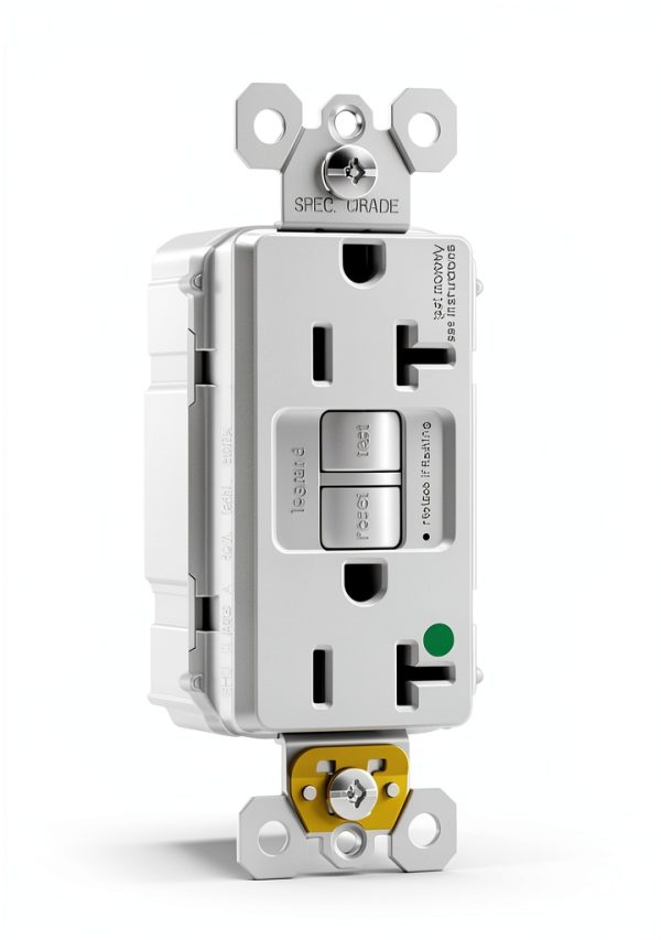 PlugTail® 20A 125V Hospital-Grade Duplex GFCI Receptacle White-0