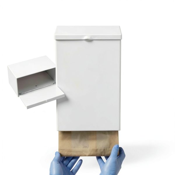Hospeco GID-HOSND-1W ND-1W White Metal Feminine Hygiene Receptacle-3