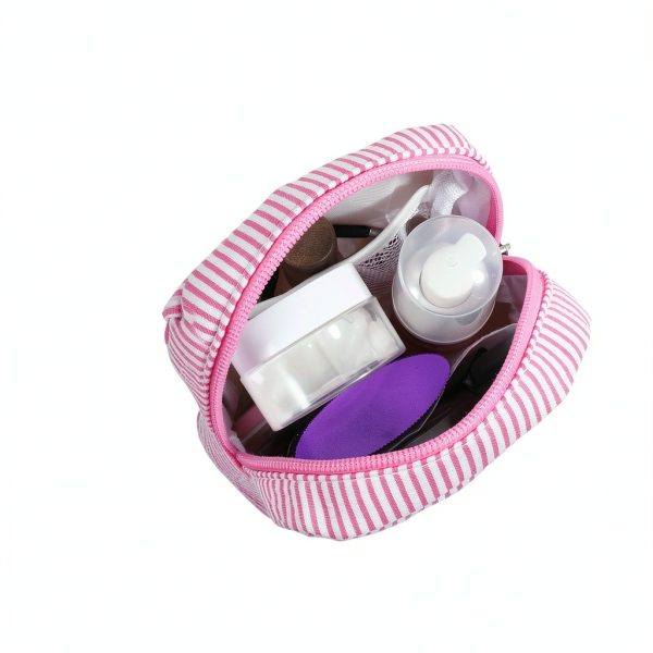 Pink Sanitary Period Pouch, Portable Cute Sanitary Napkin Storage Bag for Women, Feminine Napkin Pouch Tampons Holder for Travel Daily Use, Holds Pads Tampons Panty Liners-1