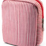 Pink Sanitary Period Pouch, Portable Cute Sanitary Napkin Storage Bag for Women, Feminine Napkin Pouch Tampons Holder for Travel Daily Use, Holds Pads Tampons Panty Liners-0