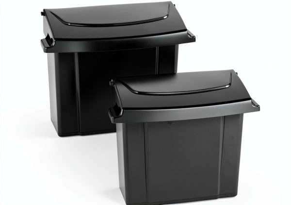 Alpine sanitary napkin receptacle 2-Pack Black ABS Trash Can-6