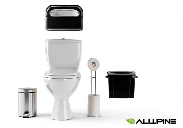 Alpine sanitary napkin receptacle 2-Pack Black ABS Trash Can-3