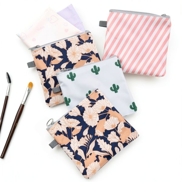 Tuciyke Sanitary Napkin Storage Bag,Menstrual Cup Pouch,9 Pack Portable Sanitary Napkin Pads Storage Bags Feminine Menstruation First Period Bag for Teen Women Ladies-6