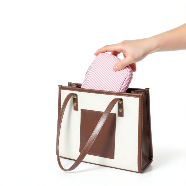 Pink Sanitary Period Pouch, Portable Cute Sanitary Napkin Storage Bag for Women, Feminine Napkin Pouch Tampons Holder for Travel Daily Use, Holds Pads Tampons Panty Liners-4