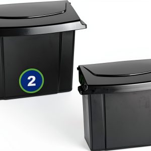 Alpine sanitary napkin receptacle 2-Pack Black ABS Trash Can-0