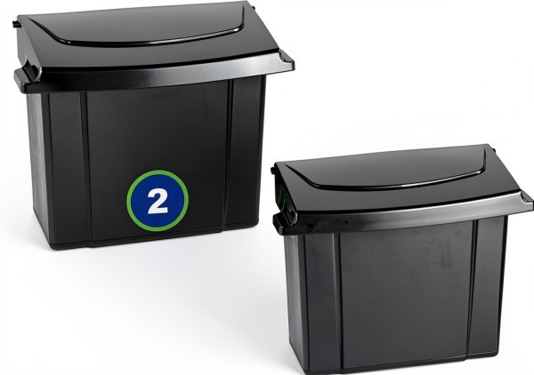Alpine sanitary napkin receptacle 2-Pack Black ABS Trash Can-0