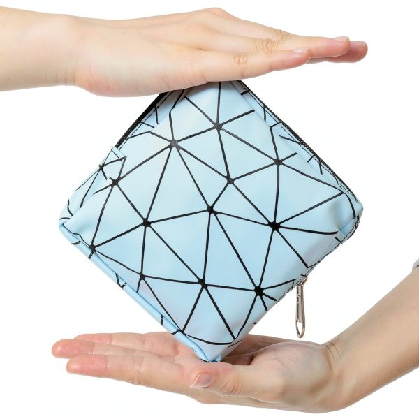 Sanitary Pouch Classicseali PU Waterproof Reusable Holder Blue Pink-5