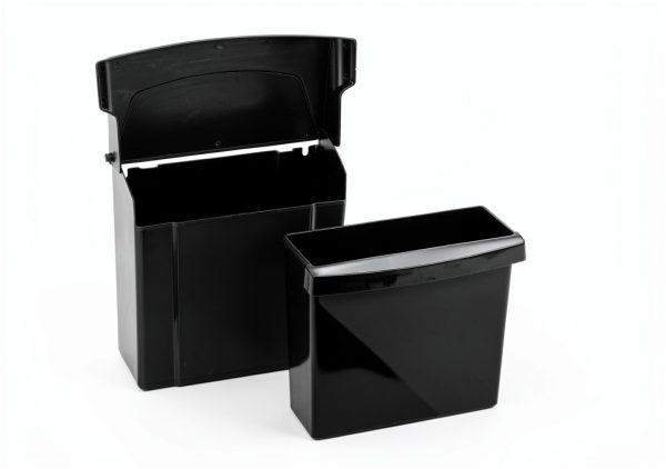 Alpine sanitary napkin receptacle 2-Pack Black ABS Trash Can-5
