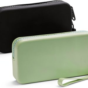 Silicone Period Bags Hipruict 2‑Pack Tampon Holder Zipper Black/Green-0
