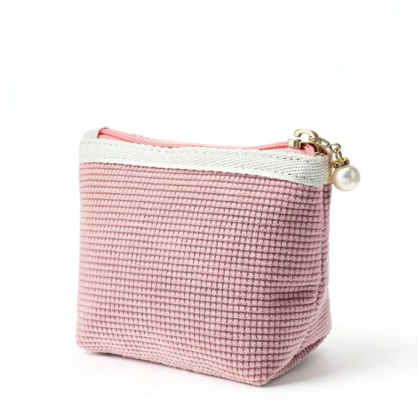 Pink Period Bag YQQYG Corduroy Sanitary Storage Pouch for Teen Girls-1