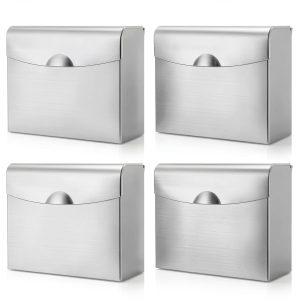 Sanitary Napkin Disposal Receptacle Tioncy 4pcs Stainless Steel Bin-0