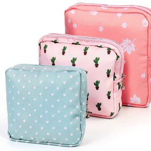 Sanitary Napkin Storage Bag LXUEJIE 3‑Piece Zippered Waterproof-0