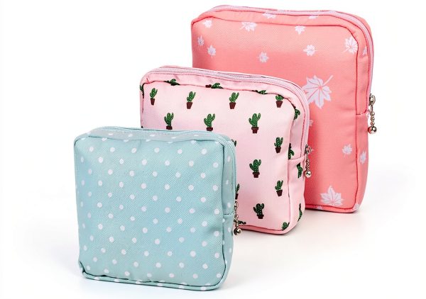 Sanitary Napkin Storage Bag LXUEJIE 3‑Piece Zippered Waterproof-0
