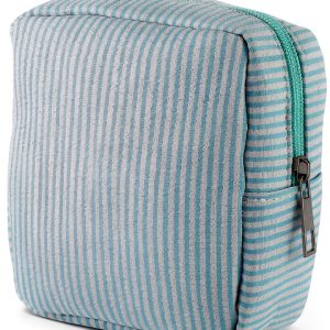 Pad Bags for Period Yuomeaz Sanitary Napkin Storage Blue Striped Small-0