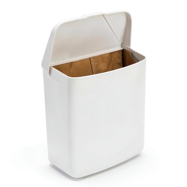 Hospeco Feminine Hygiene Receptacle White ABS Plastic Top-Open-0