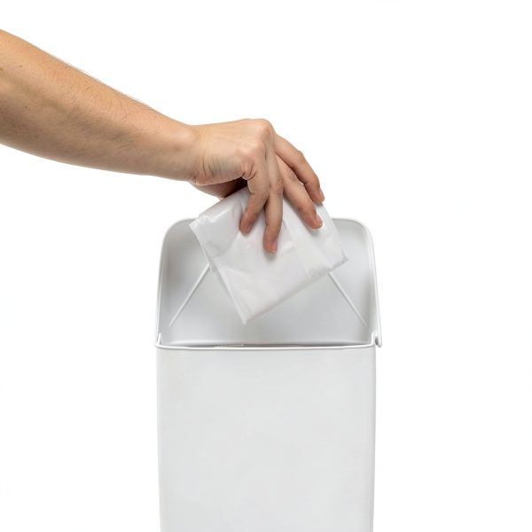 Hospeco Feminine Hygiene Receptacle White ABS Plastic Top-Open-4