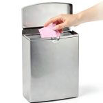 Bobrick Sanitary Napkin Disposal Wall Mounted Stainless Steel Flip Top Receptacle for Public Restrooms, 1-Piece Design with 1 Gallon Waste Capacity (Model B-270)-0